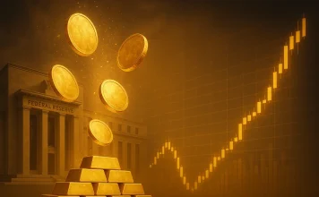 Giá vàng lùi nhẹ khi thị trường gia tăng đặt cược vào chu kỳ nới lỏng của Fed